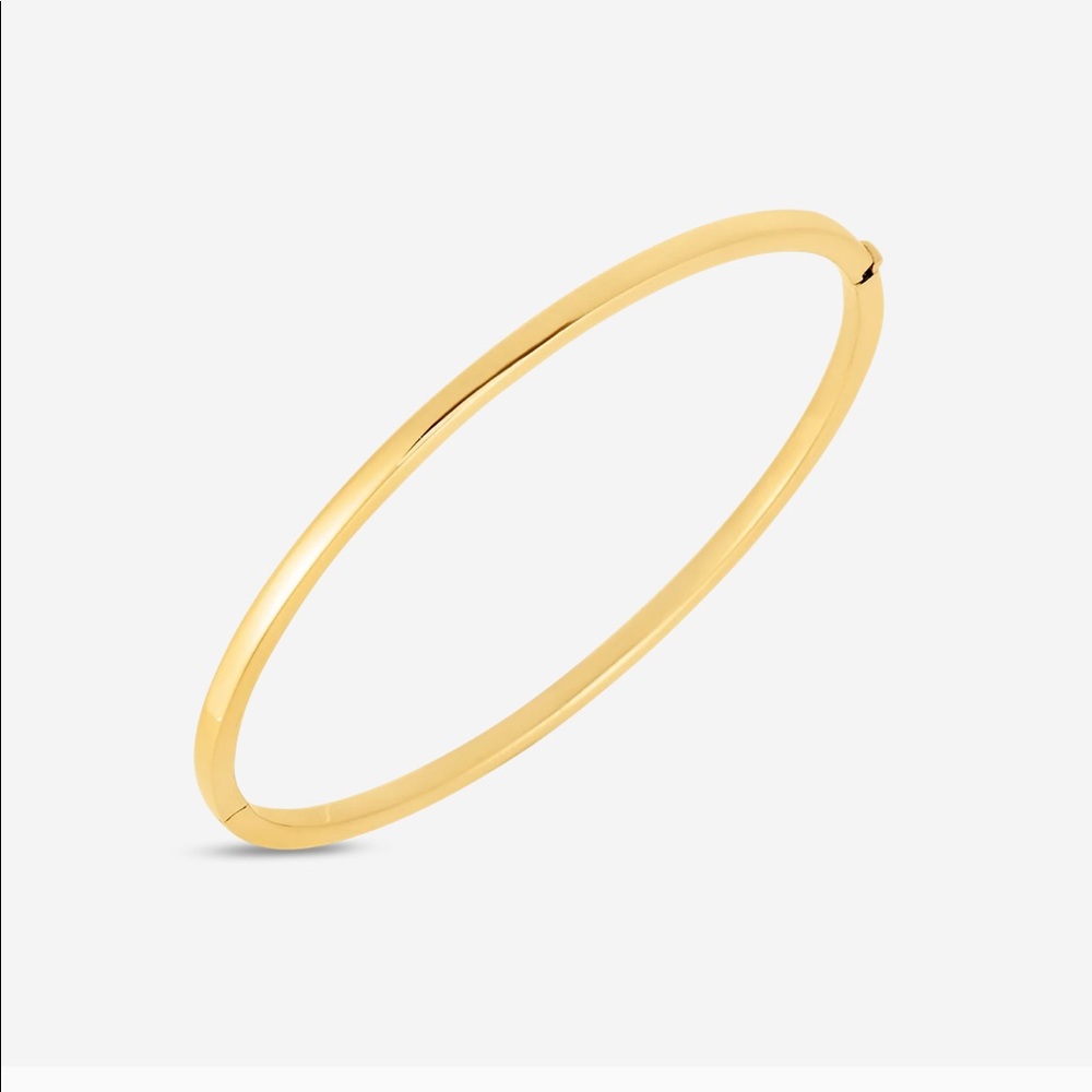 Roberto Coin 18k Solid Gold Oval Bangle Bracelet